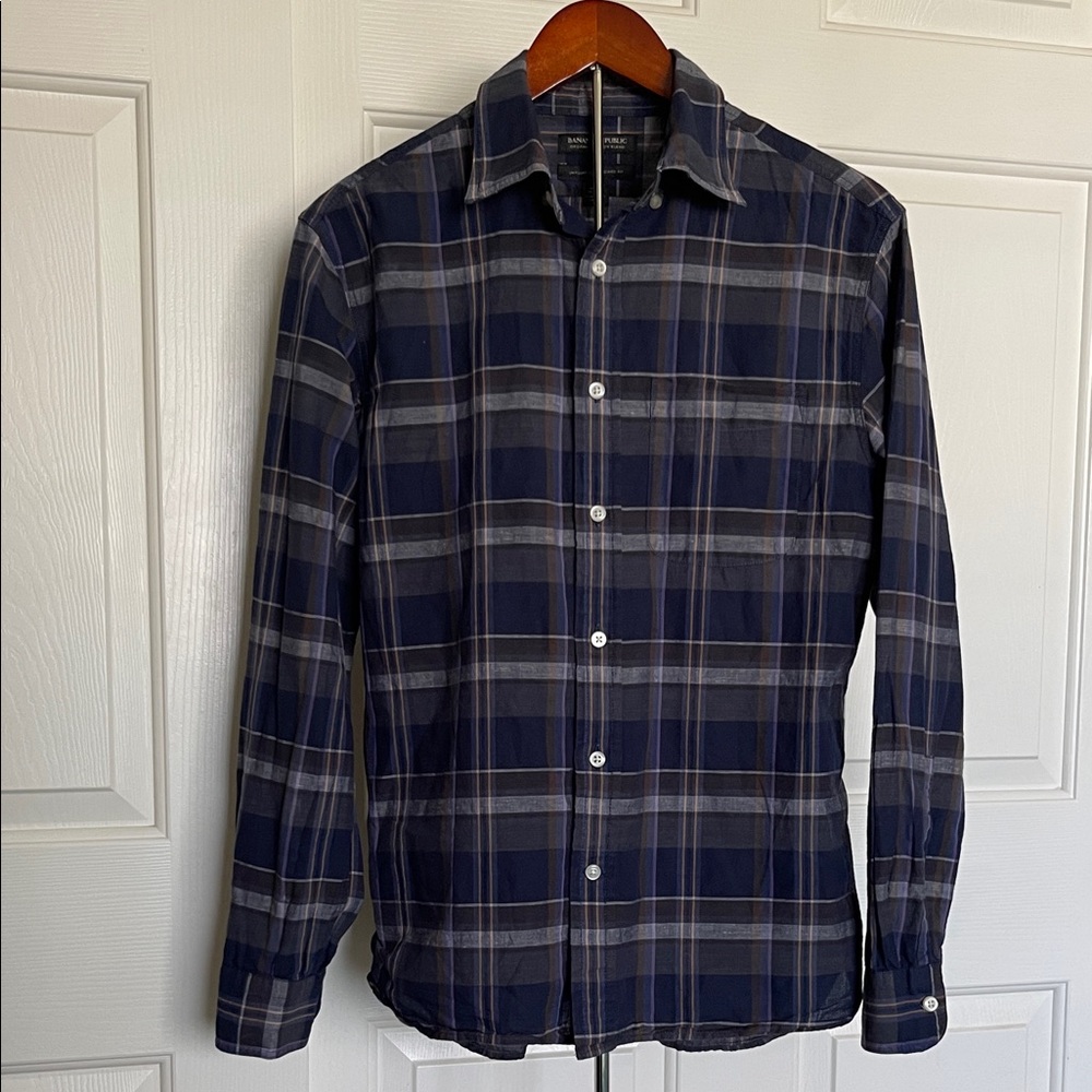 Banana Republic Dark Blue Checkered Shirt
